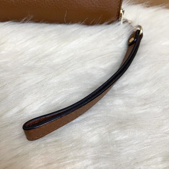 MICHAEL KORS Vintage JET SET Large Double Zip Brown Leather Wrist Wallet - Picture 3 of 16